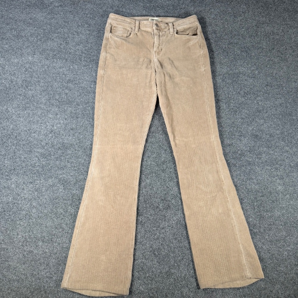 L'AGENCE Stevie Corduroy Pants High Rise Flare Leg Tan Beige Size 25 Womens USA